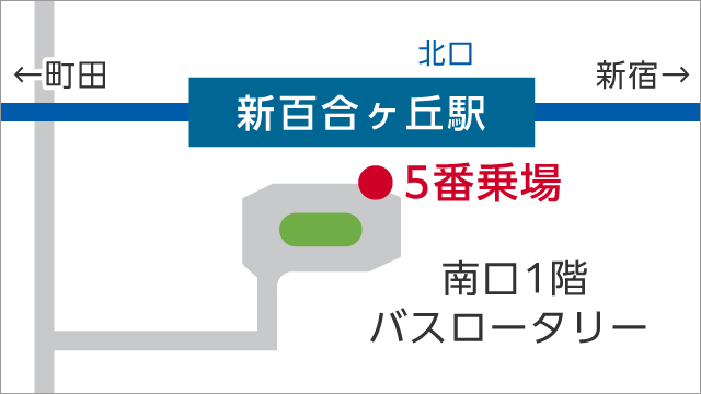 小田急線　新百合ヶ丘駅南口1階バス乗場案内図