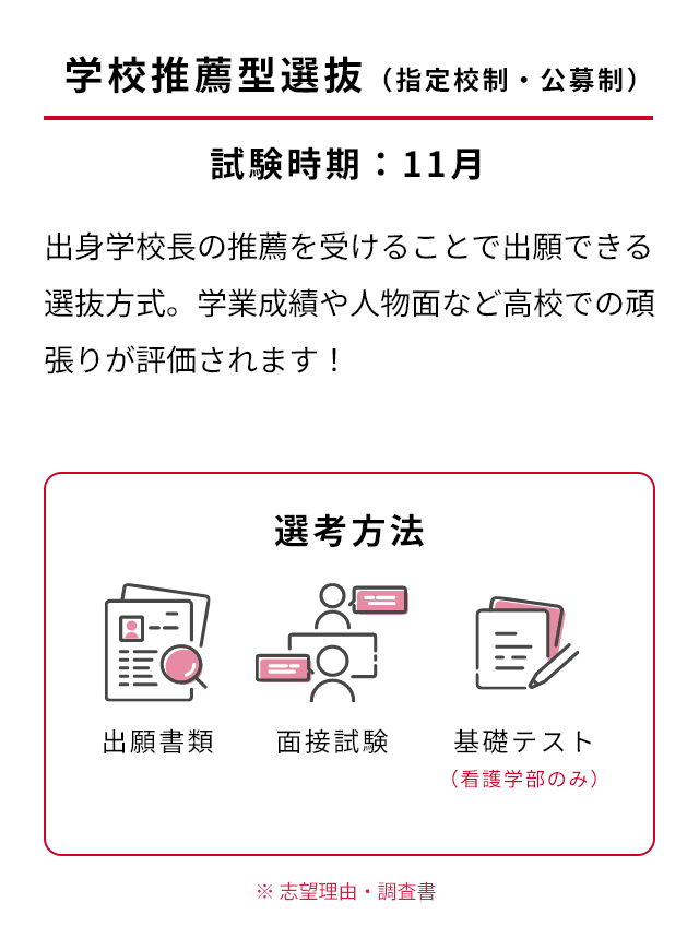 学校推薦型選抜（指定校制・公募制）