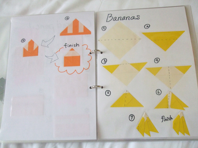 事前学習で制作した折り紙ブック