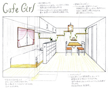 物件B　作品名： “Cafe Girl”　2年　立川静香さん