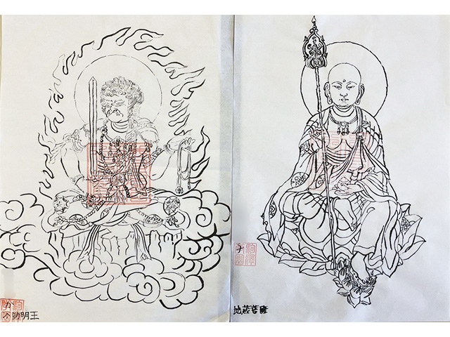 左：不動明王 右：地蔵菩薩