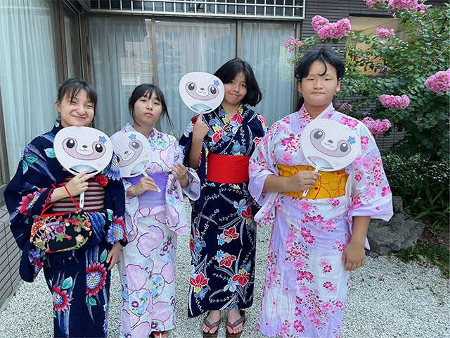 帯をしっかり締めるのは難しかったです