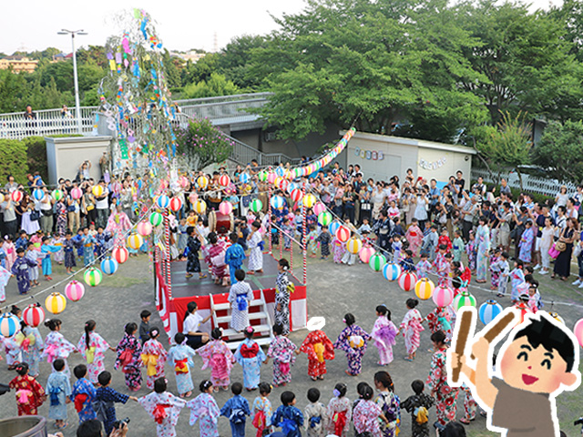 年長さんは太鼓も叩きました