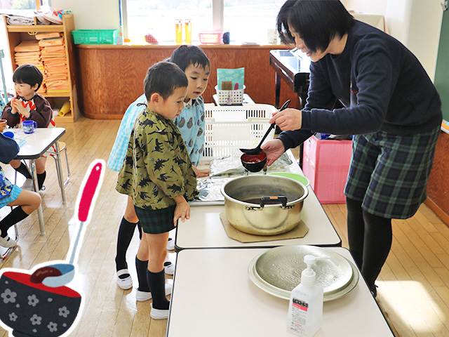 お餅つきで