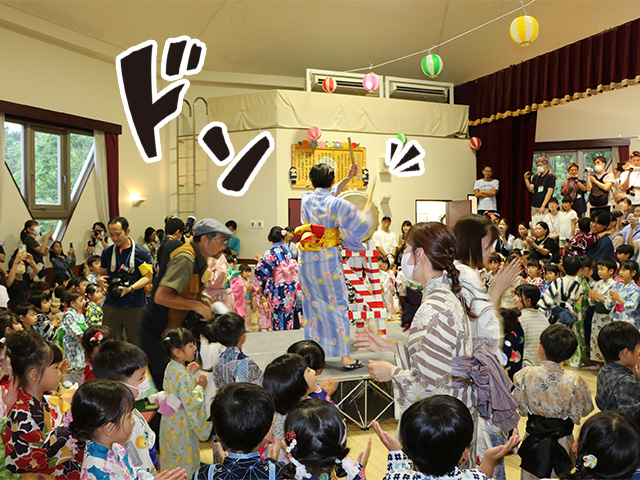 先生も子どもたちに負けじと太鼓を披露しました。