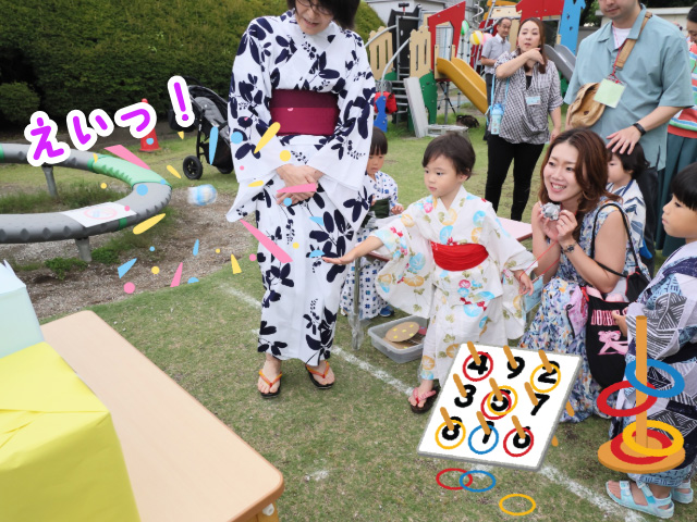 盆踊り後は、各クラスのゲームを行いました。どのクラスのゲームもとても賑わっています！