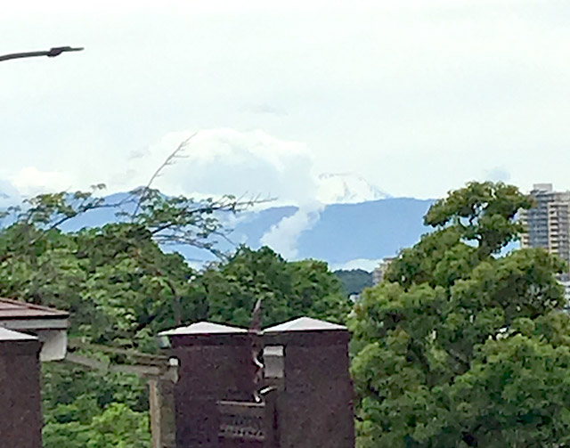 正門近くから見える富士山